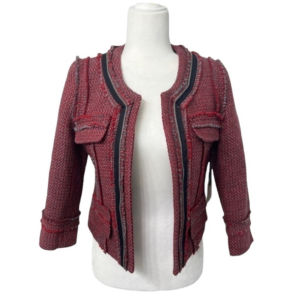 NWOT Hinge Red & Gray Wool Jacket - Size Small - Picture 2 of 16